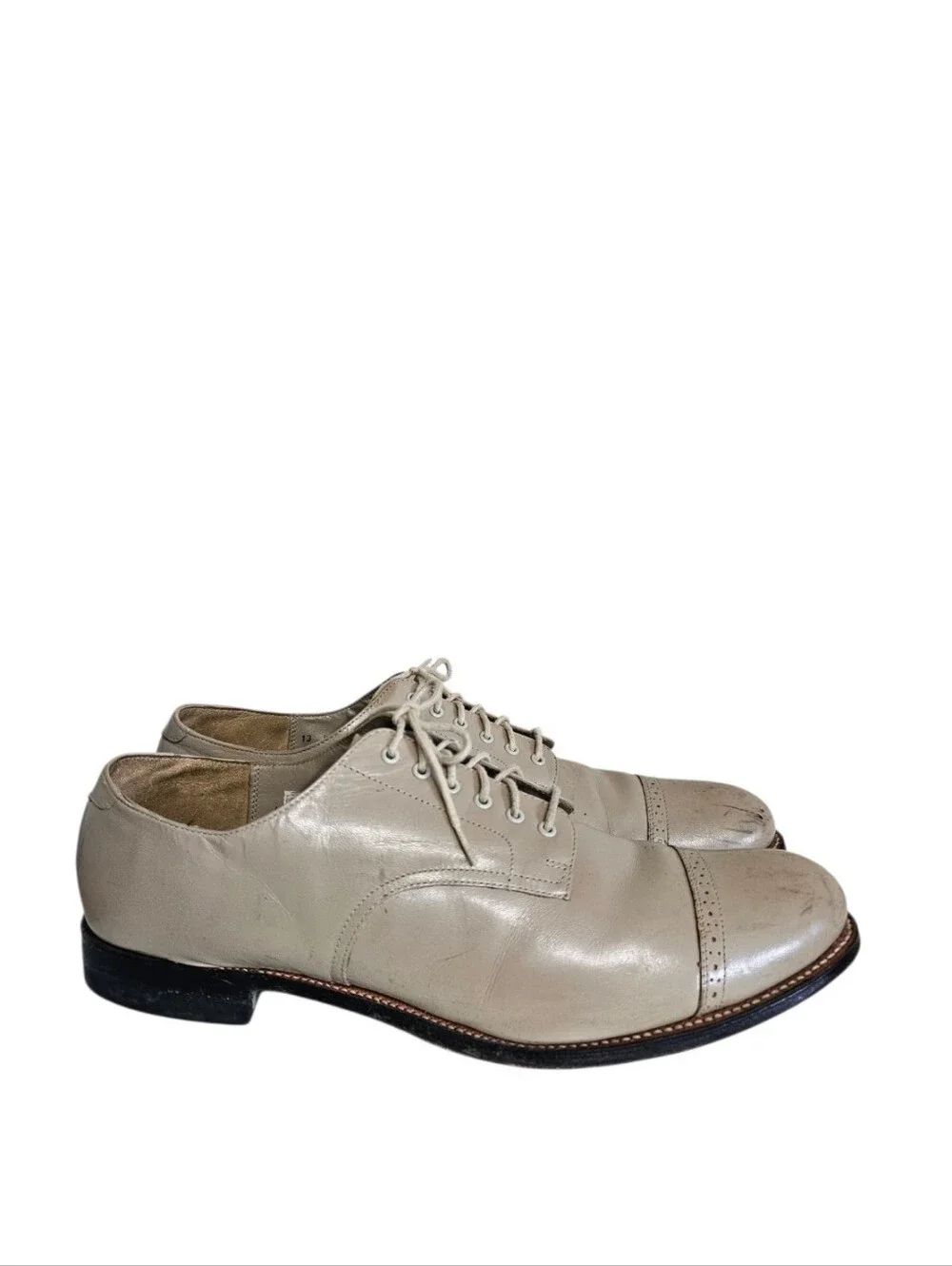 VTG Stacy Adams Men’s Tan Cap Toe Leather Dress Lace Up Shoes Sz 13D